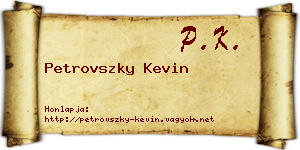 Petrovszky Kevin névjegykártya