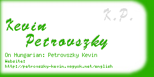 kevin petrovszky business card